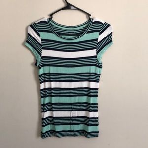 Lightly worn, blue striped t-shirt by The Limited